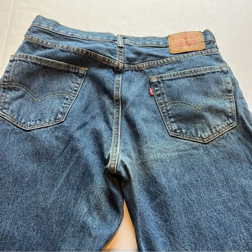 Levi's Men's Faded Blue Jeans 550 Size W36 L32